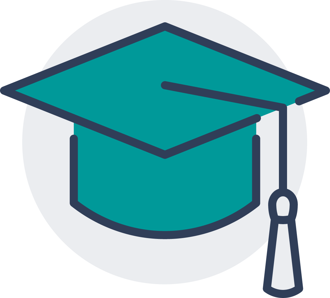 vector icon of a bachelor cap