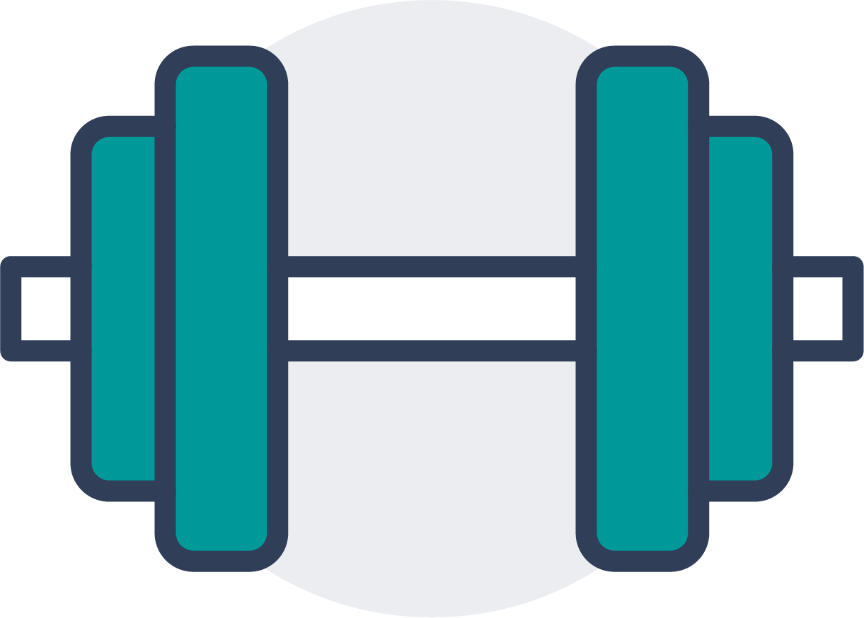 vector icon of a dumbbell